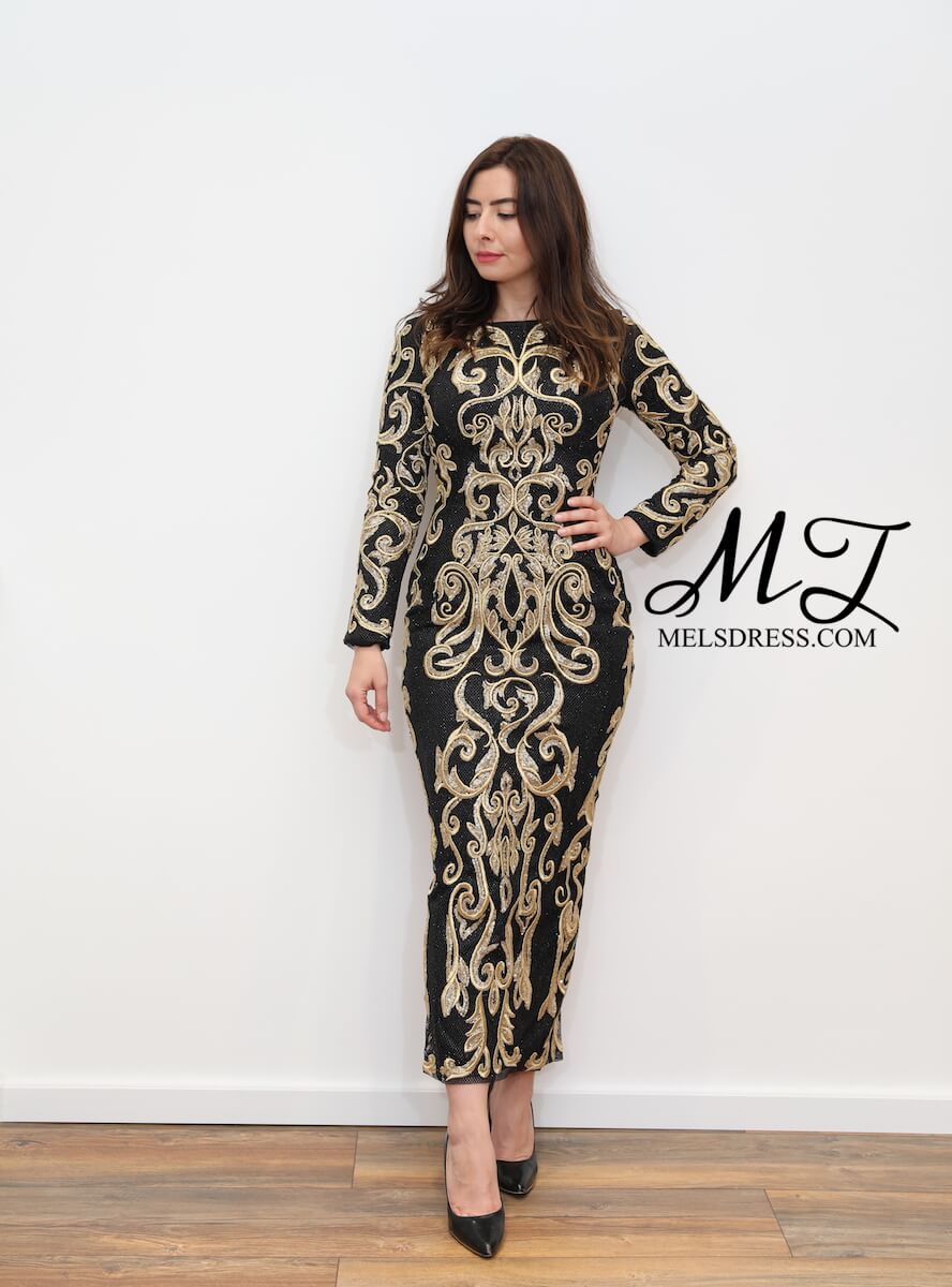 midaxi dress black