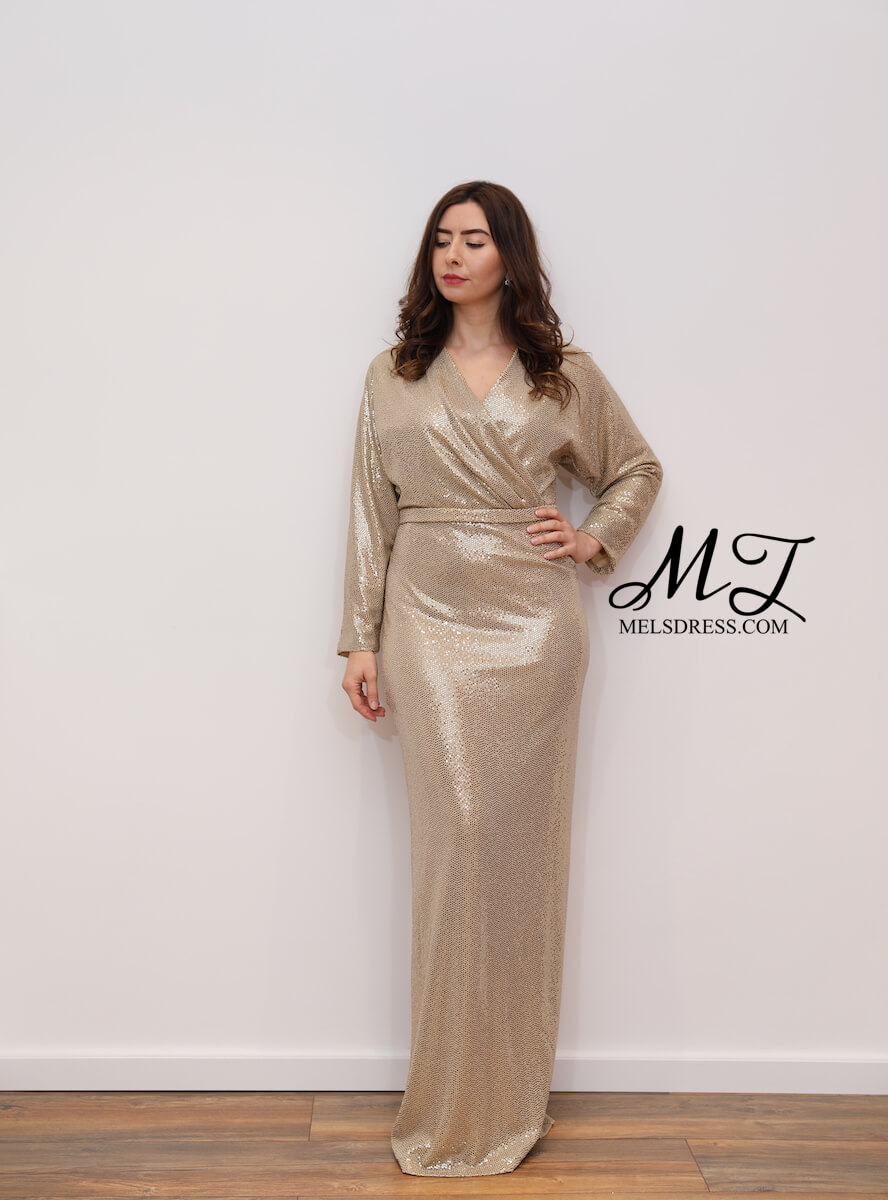 gold metallic maxi dress