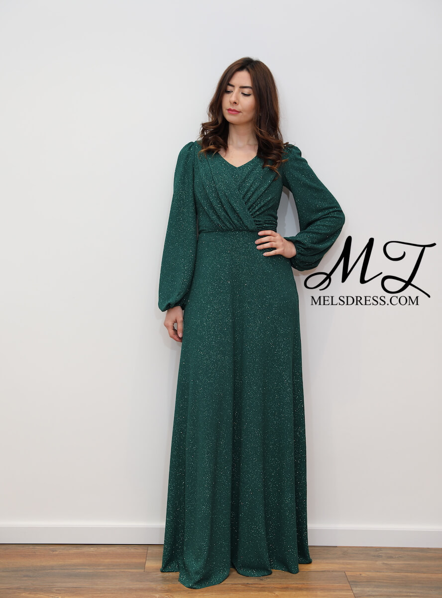 green glitter maxi dress