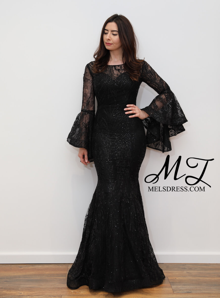 black maxi lace dress