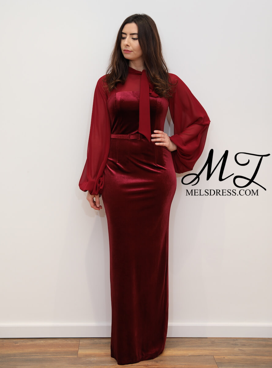burgundy red maxi dress